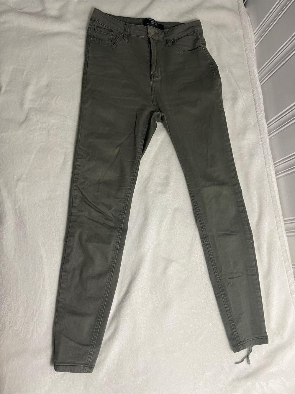 Women's Slim Stretch Jeans in Olive Green